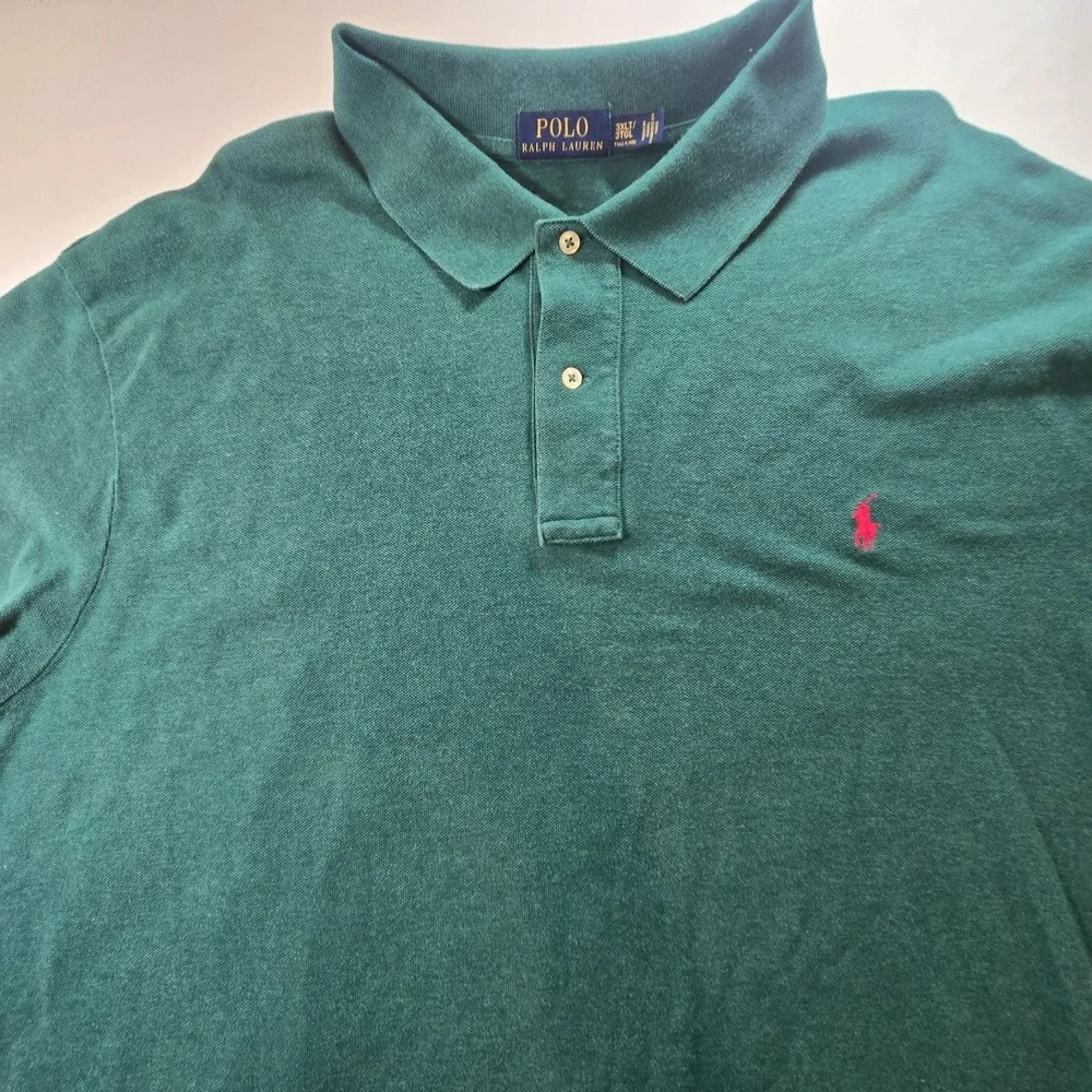 Polo Ralph Lauren Short Sleeve Men's Size 3XLT Tall Pink Pony‎ Lime Green Shirt